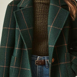 Élise | Manteau en Laine à Carreaux Classique