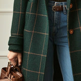 Élise | Manteau en Laine à Carreaux Classique