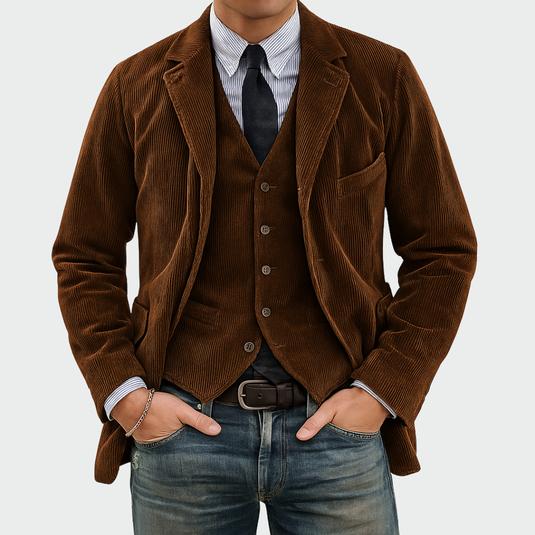 Tommy™ | Ensemble 2 pièces: Blazer et Gilet en Velours